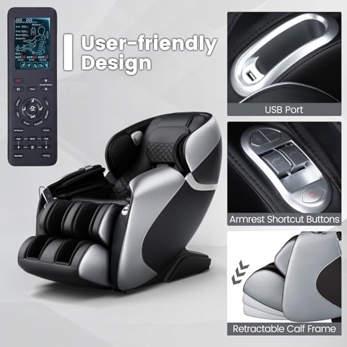 Relaxe Zero Gravity Shiatsu Massage Chair with Heating (SL-Track) (Brown)