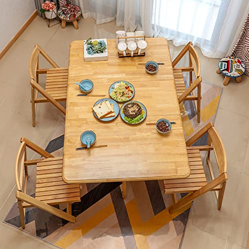 Folding Table And Chairs,Drop Leaf Extension Dining Table With 4 Chairs,Solid Wood Dining Table Set For 4,Farmhouse Folding Dining Tables For Small Spaces Kitchen Island(Table and 4 chairs, White)