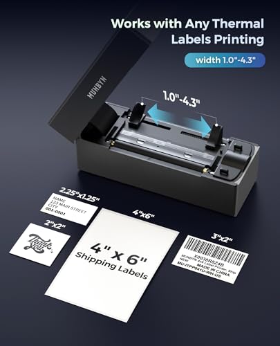 MUNBYN Wireless Thermal Label Printer, Wi-Fi High Speed 4x6 Shipping Label Printer for Small Business & Package, Multi-Task Printing Printer Widely Used for Etsy, Ebay, Amazon, Shopify, USPS and More