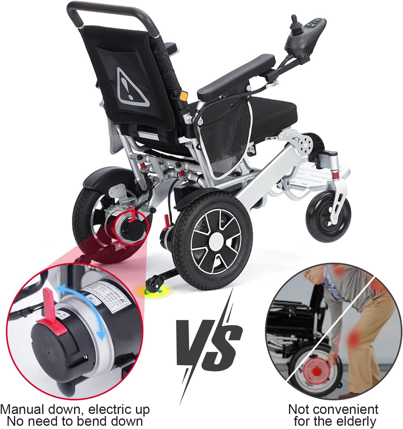 Electric Wheelchairs for Adults,20 Miles Travel Range Portable Power Wheelchair,Lightweight Foldable All Terrain Motorized Wheelchair for Seniors,Folding Power Motorized Wheel Chair Airline Approved