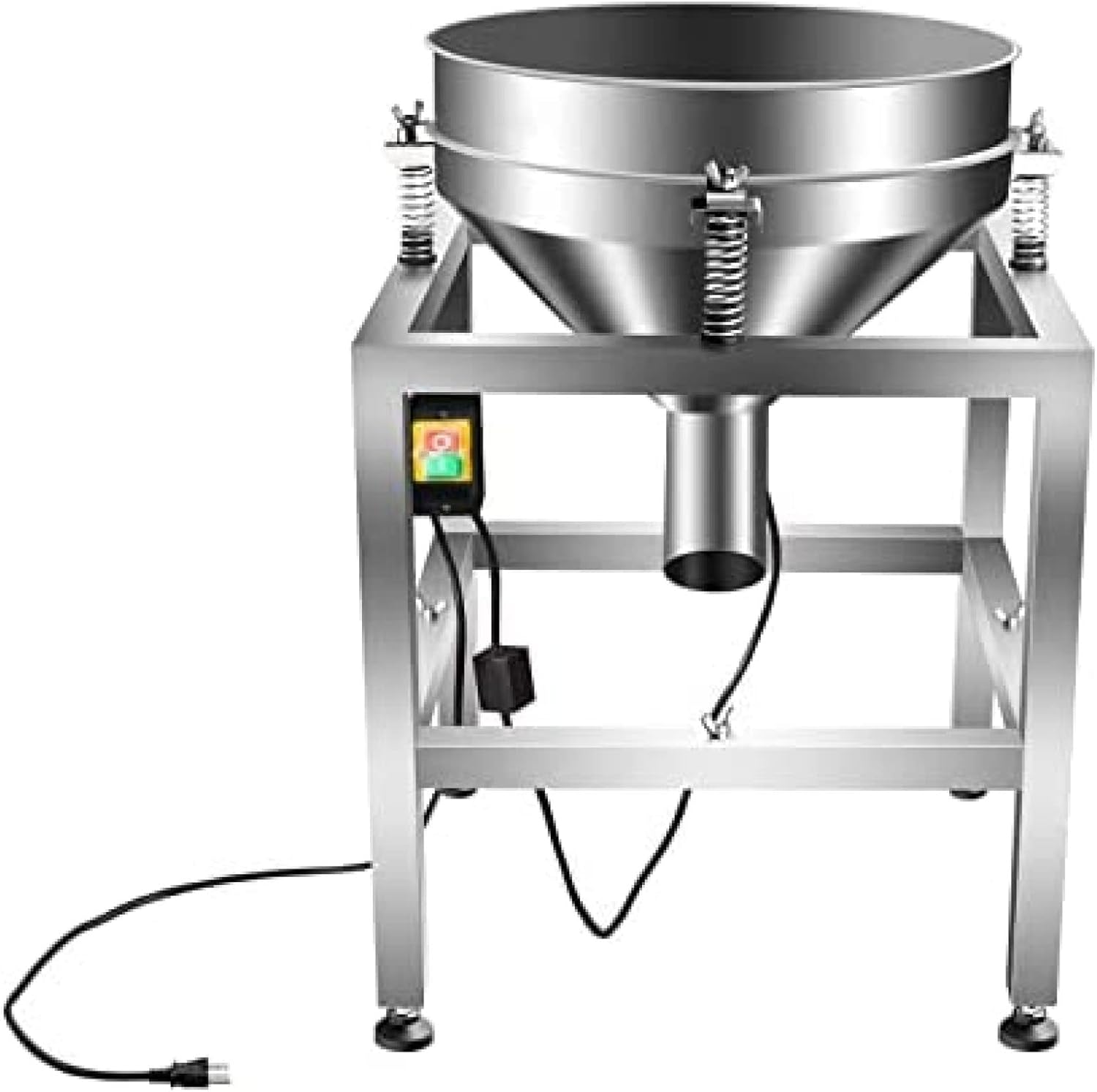 Automatic Powder Sifter Shaker Machine Sieve Shaker Vibrating Machine With 19.6" 80 Mesh Sieve Screen Electric Flour Sifter For Baking Powder Grain Particles Food Industrial Processing