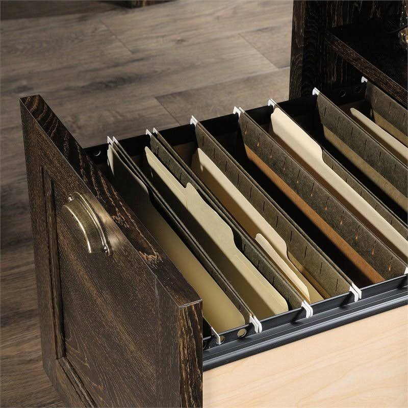 Sauder Barrister Lane L Shaped Computer Desk, Iron Oak