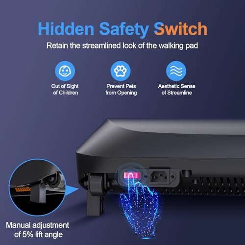 Walking Pad Under Desk Treadmill with Incline for Home Office, 2 in 1 for Walking and Jogging, Small Portable Walking Treadmill with Remote Control, Hidden Safety Switch