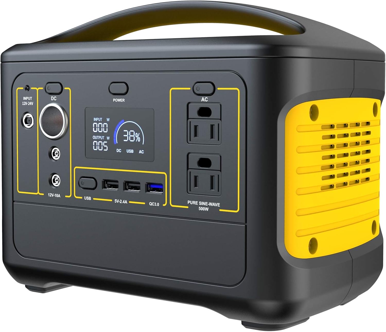 Portable Power Station Explorer 500W, 568Wh Backup Lithium Battery, 110V/500W Pure Sine Wave AC Outlet, Solar Generator (Solar Panel Not Included) for Outdoors Camping Travel Hunting Emergency