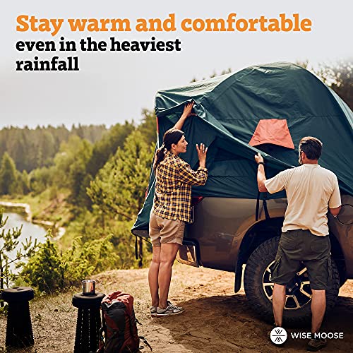 WISE MOOSE Truck Bed Tent - Fits 6.2-6.5 ft Truck Tents for Camping, Waterproof & Windproof Pickup Truck Tent 6.5 Foot Bed, Sturdy Truck Bed Camper Shell with Carry Bag