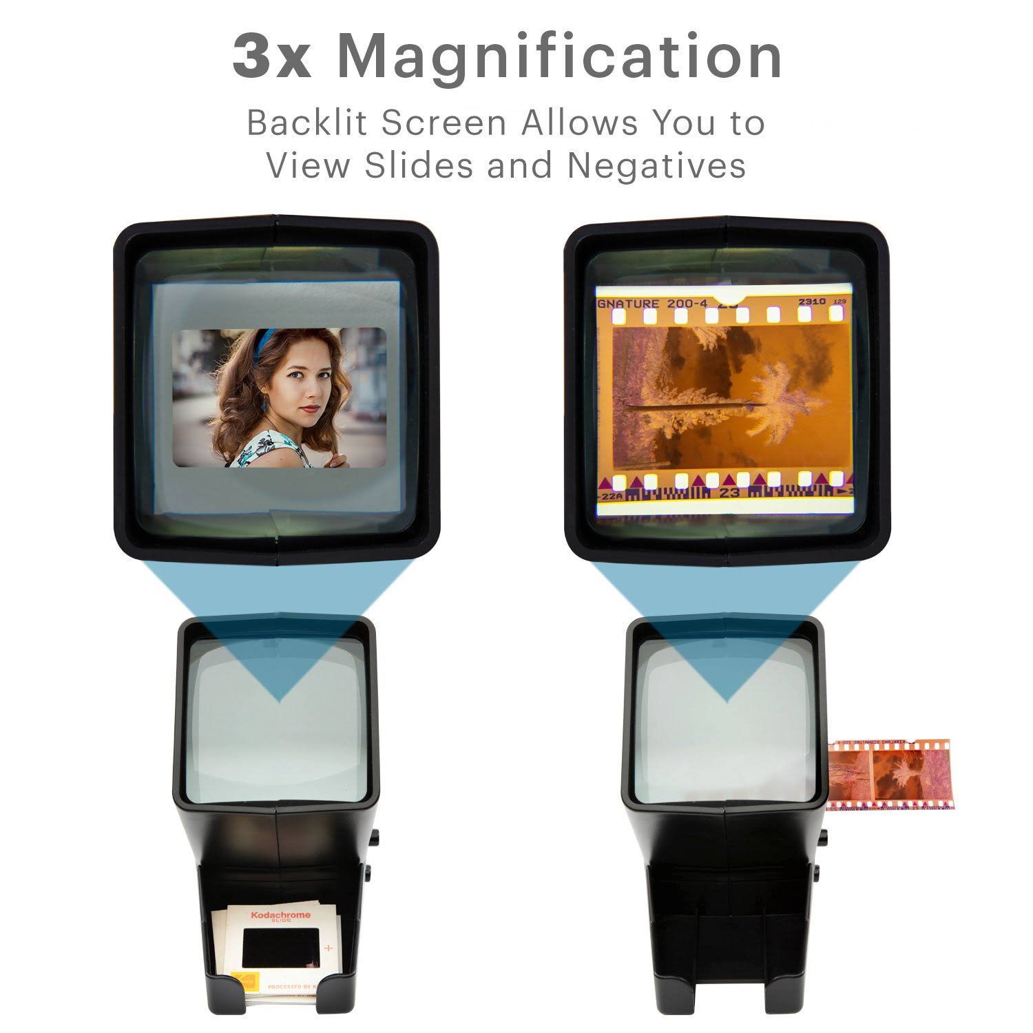 Kodak 35mm Slide Film and Viewer Battery Operation 3X Magnification
