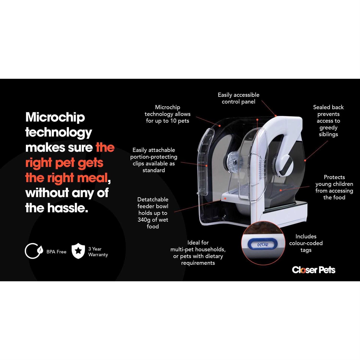Closer Pets MiBowl Automatic Microchip Pet Feeder CP500 - Pet Supplies online store