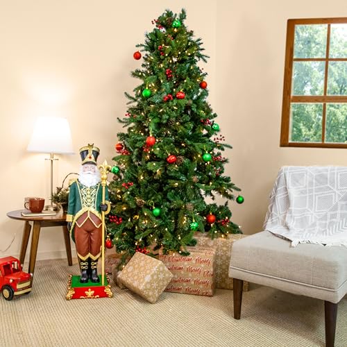 Sunnydaze 3ft Guardian of The North Pole Nutcracker Christmas Decoration - Polyresin Indoor or Outdoor Nutcracker Statue