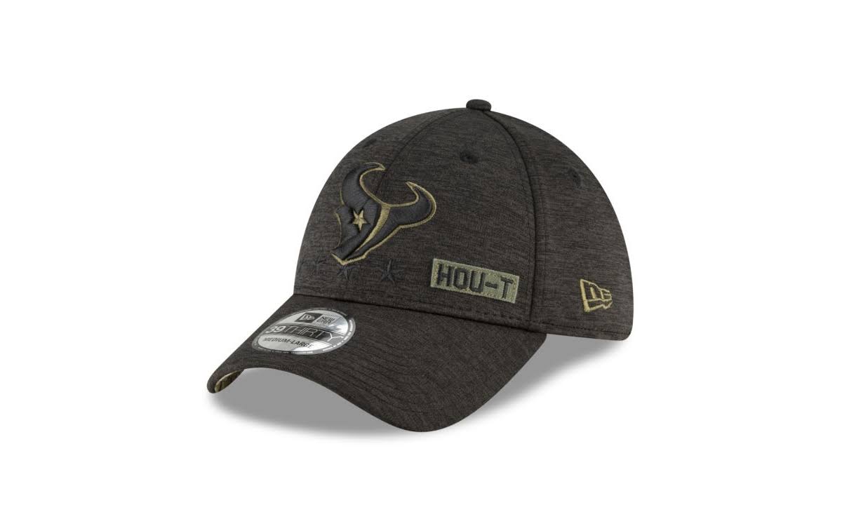 Houston Texans New Era 2020 Salute to Service 39THIRTY Flex Hat - Heather Black