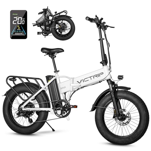 Electric Bike for Adults, 20.8Ah Removable Battery, Folding E-Bike with 750W Motor, 75+Miles Long Range, 4-6Hours Fast Charging, 7 Speed 20 x 4.0 Fat Tire Electric Horn, Class 2 Ebike