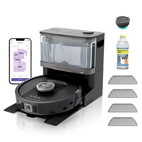 Shark Robot Vacuum & Mop Combo, PowerDetect NeverTouch Pro, Self-Emptying, Self-Refill with Self-Clean Pad Wash & Dry, 60-Day Debris Capacity, 30-Day Refill Tank, 5 PowerDetect Technologies, AV2800ZE