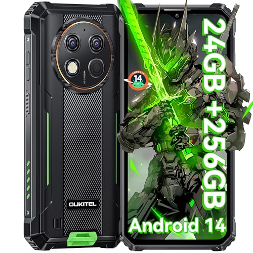 OUKITEL G1 Rugged Smartphone Unlocked - 24+256GB/1TB Android 14 Rugged Cellphones, 6.52” HD Display 48MP Rear Camera 10600mAh Battery IP68/IP69K Waterproof Phone, Dual Sim/NFC/Fingerprint 2025