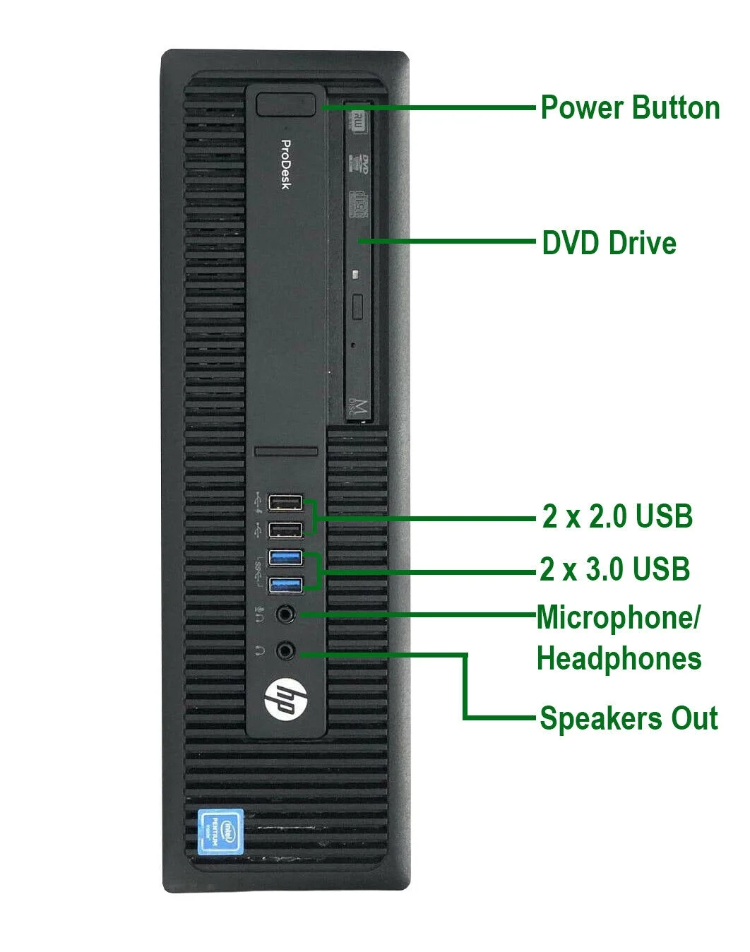 HP 600 G2 Desktop Computer Intel Pentium G4400 3.3GHz CPU 8GB Ram, 240GB SSD, 1TB HDD, New 20" LCD, Keyboard & Mouse, WiFi, DVD, Win10 Pro PC (Renewed)
