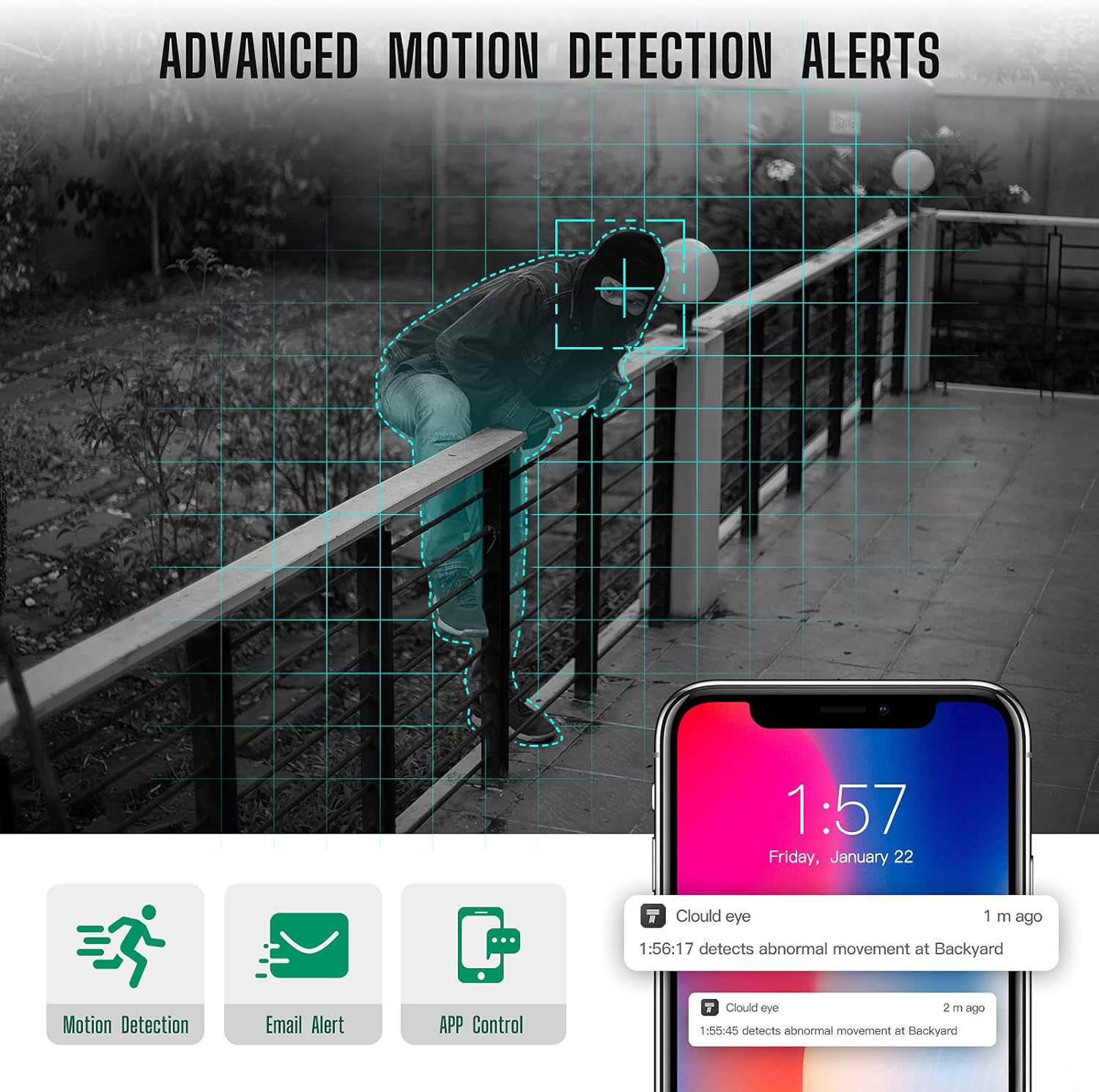 3MP Home Security Camera System Wireless Outdoor, 8 Channel WiFi Surveillance NVR Kits with 2X IP Cameras & 2X PTZ Cameras, 1TB HDD, Two-Way Audio, Color Night Vision, Motion Alert, Remote Access