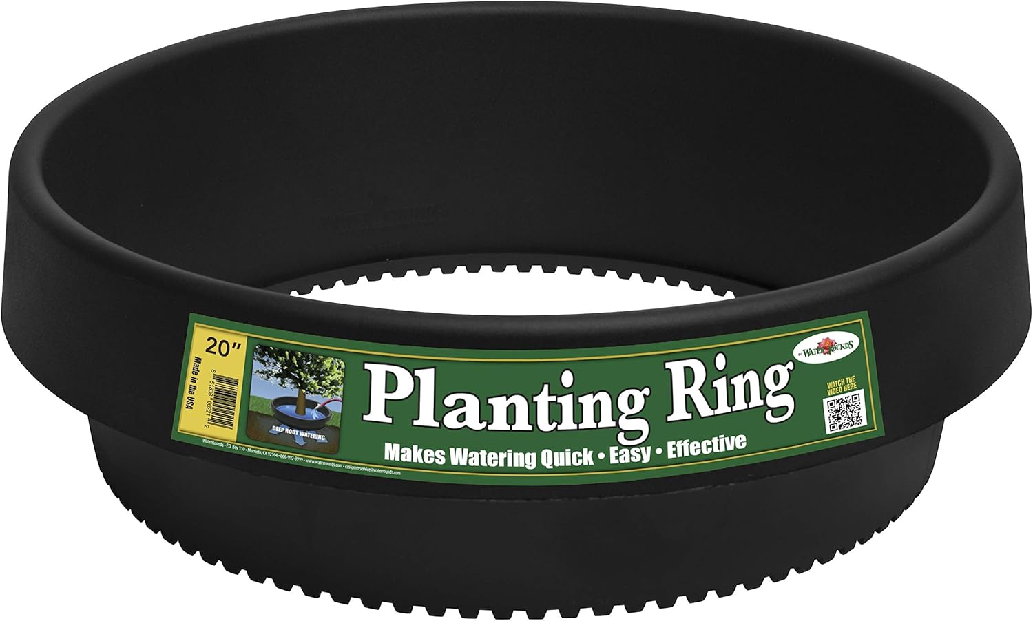 6 Pack of 20 in Planting Rings. Landscape, Garden Protective, Round, Edging. Water Retention to Irrigate Trees, Shrubs, Roses, Flowers, Vegetables. Separate rock, mulch, grass. Made in USA