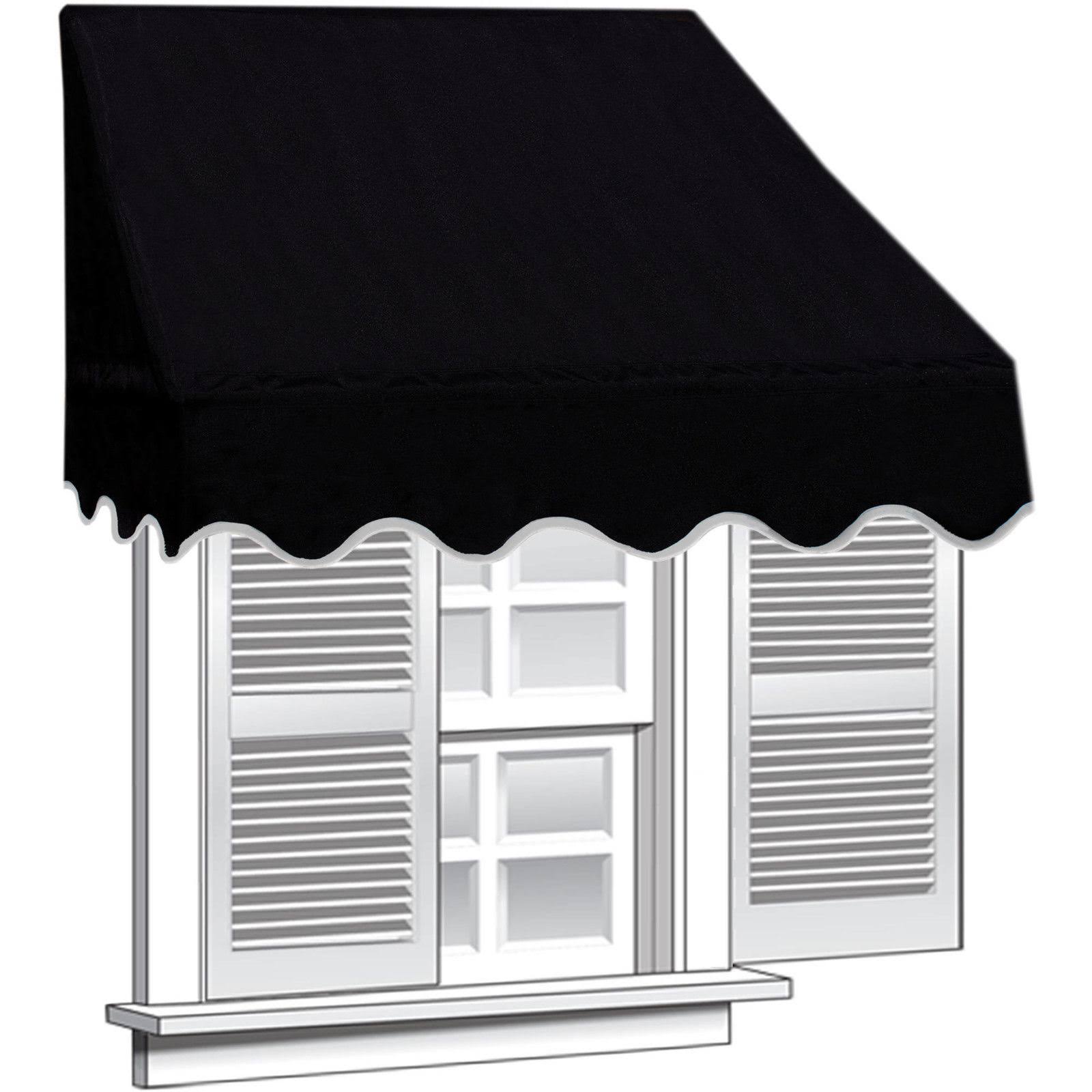 Aleko Window Awning Door Canopy, Black