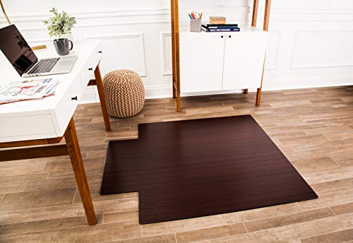 Anji Mountain Office Chairmat Thickest & Sturdy Bamboo Chairmats Highly Premium Quality Anti-Slip Heavy Duty For Multi-Purpose Hardwood Floor Office & Home Floor Protector Office Chair mat-5mm Thick