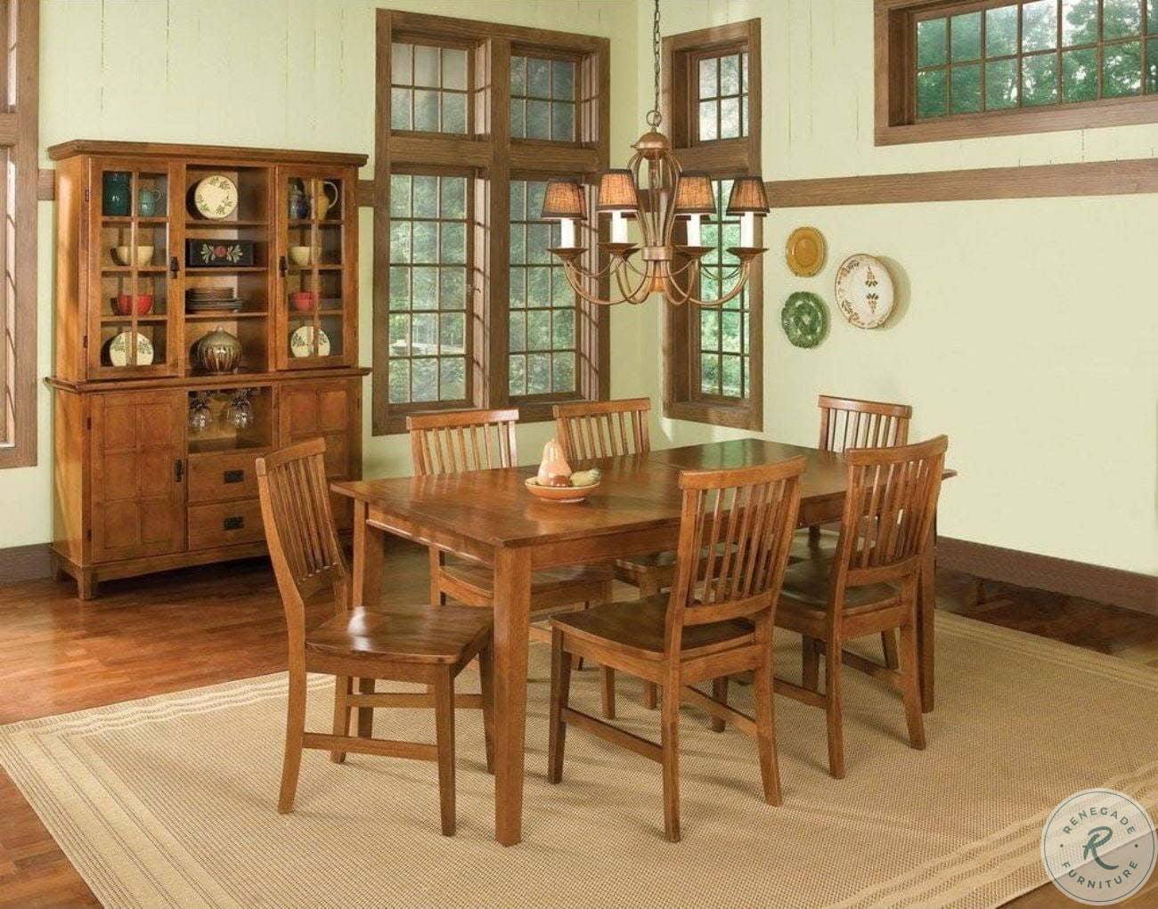 Home Styles Arts u0026 Crafts Dining Buffet with Hutch, Brown