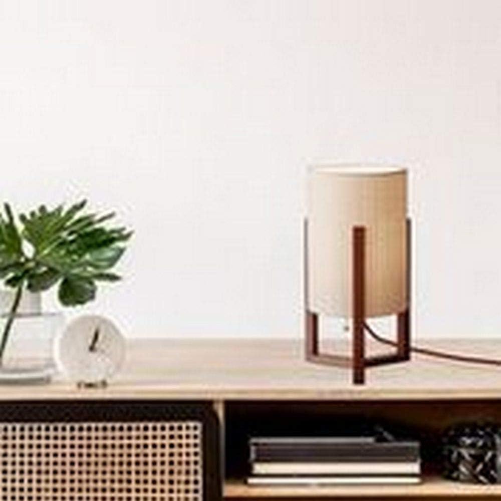 Adesso 1502-15 Quinn Table Lantern, 17 in, 60 W Incandescent/CFL, Walnut Birch Wood, 1 Wooden Lamp