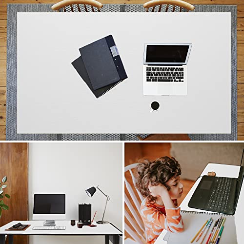 AHB 55" Rolling Computer Desk with 4 Smooth Wheels, Simple Style Mobile Writing Desk Home Office Study Table Movable Workstation with Metal Frame