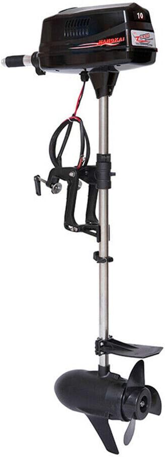 10HP Electric Outboard Motor Brushless Boat Engine Tiller Control Heavy Duty Outboard Trolling Motor 60V 2200W Fishing Boat Engine for Kayak Fishing Boat Canoe Trolling Propeller