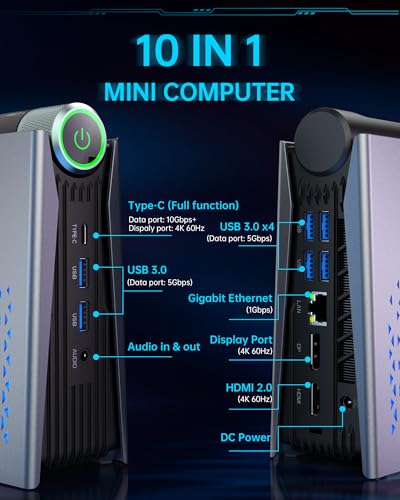 ACEMAGICIAN S3A Mini PC, Ryzen 7 5875U(up to 4.5Ghz), 16GB DDR4 512GB NVME SSD Mini Desktop Computer, Mini Computers [WiFi6/BT5.2] [4K UHD/RGB Lights/3 Adjustable Mode Light Gaming PC