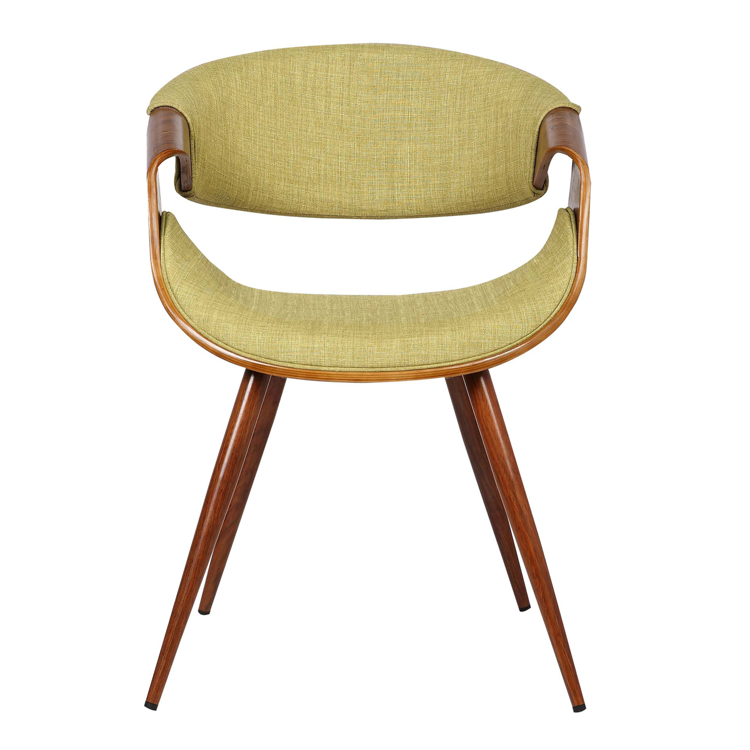Armen Living Butterfly Modern Fabric Dining Chair in Walnut and Charcoal