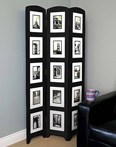 Nexxt Triple 15-Photo Panel Floor Screen - Black