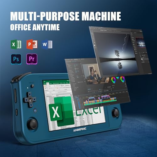 Win600 Handheld Game Console with 30+ Emulators 35K+ Preloaded Games 5.49” IPS Touchscreen WiFi & Bluetooth 8K TV Output Portable Video Game Console for Kids & Adults