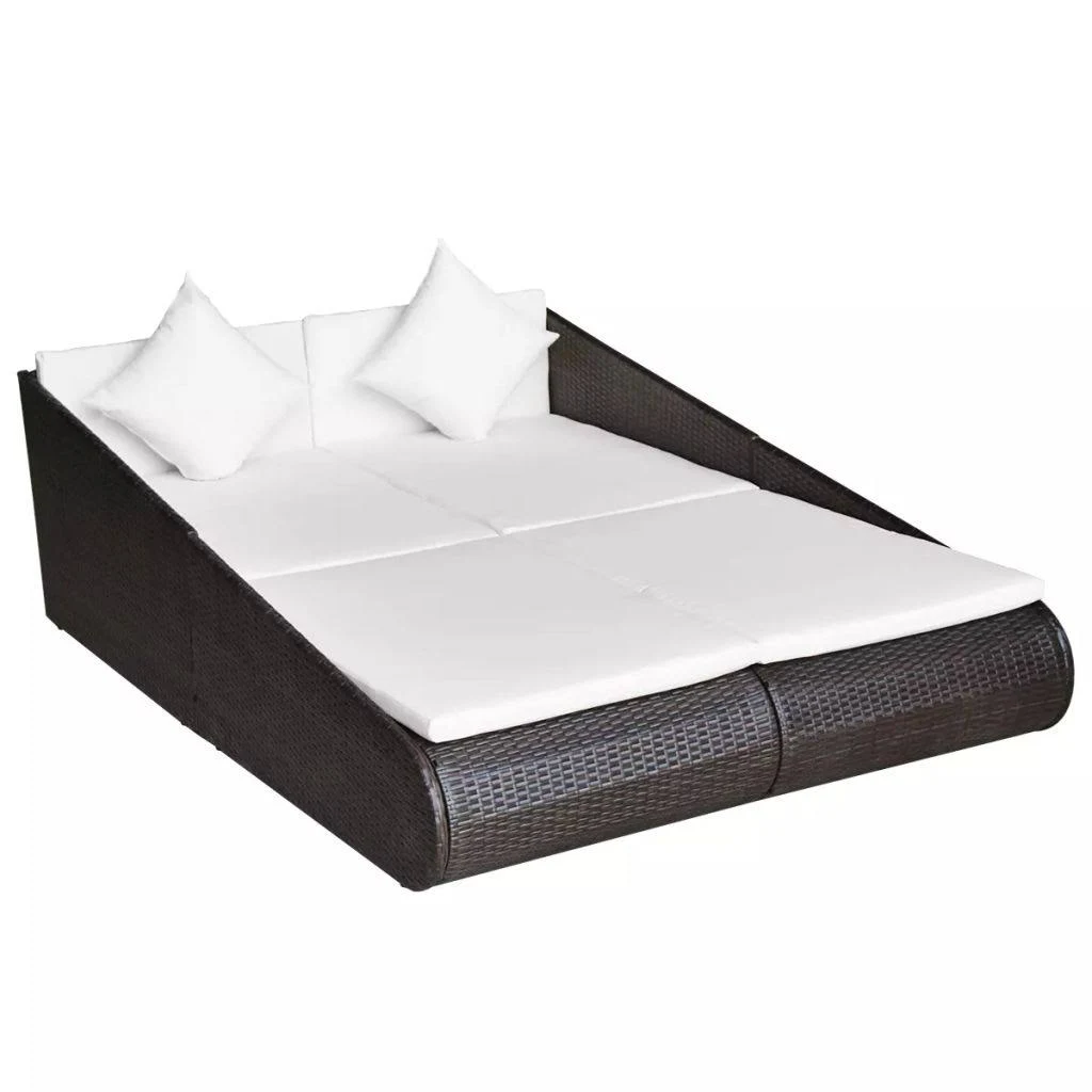 vidaXL Daybed Poly Rattan 79x22x54.7x22x22.8x22 Brown