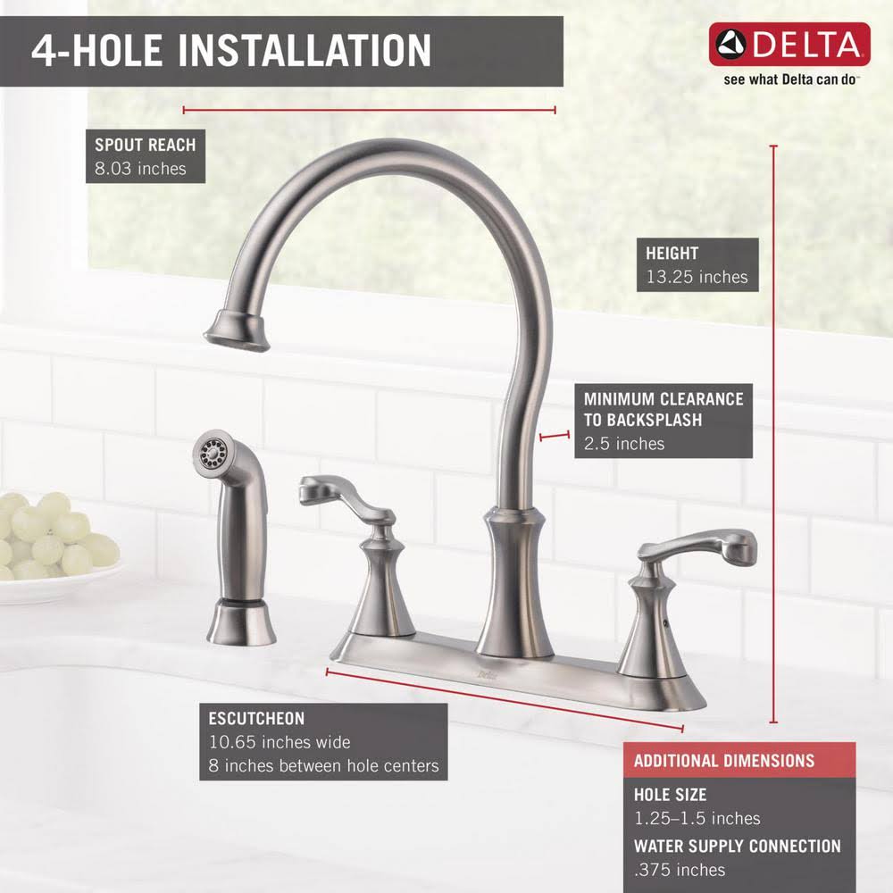 Delta 21925LF-SS Vessona 2-Handle Kitchen Faucet Stainless Steel