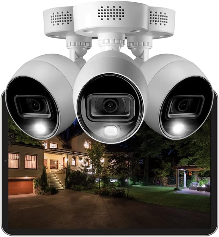 Lorex Fusion 4K Security Camera System with 2TB DVR – 8 Channel Analog Home Security System with 8 Metal Active Deterrence Cameras – Motion Detection, Warning Alarm, Color Night Vision, Weatherproof