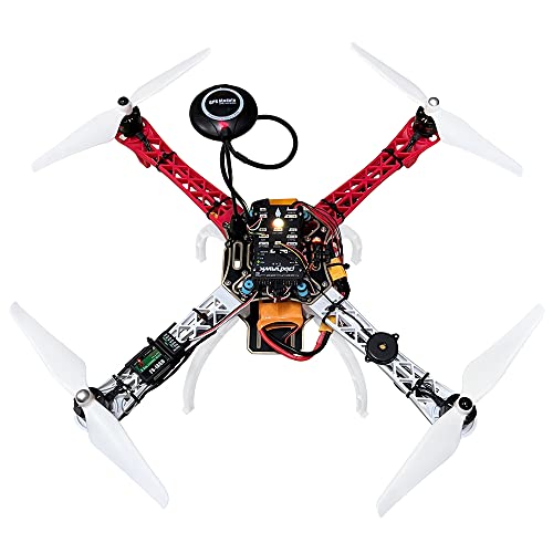 HAWK’S WORK F450 Drone Kit to build, DIY Quadcopter Set, Frame + Pixhawk + GPS + Power Module + ESC + Brushless Motor + Prop + Battery + Accessory + Guild Book & Video