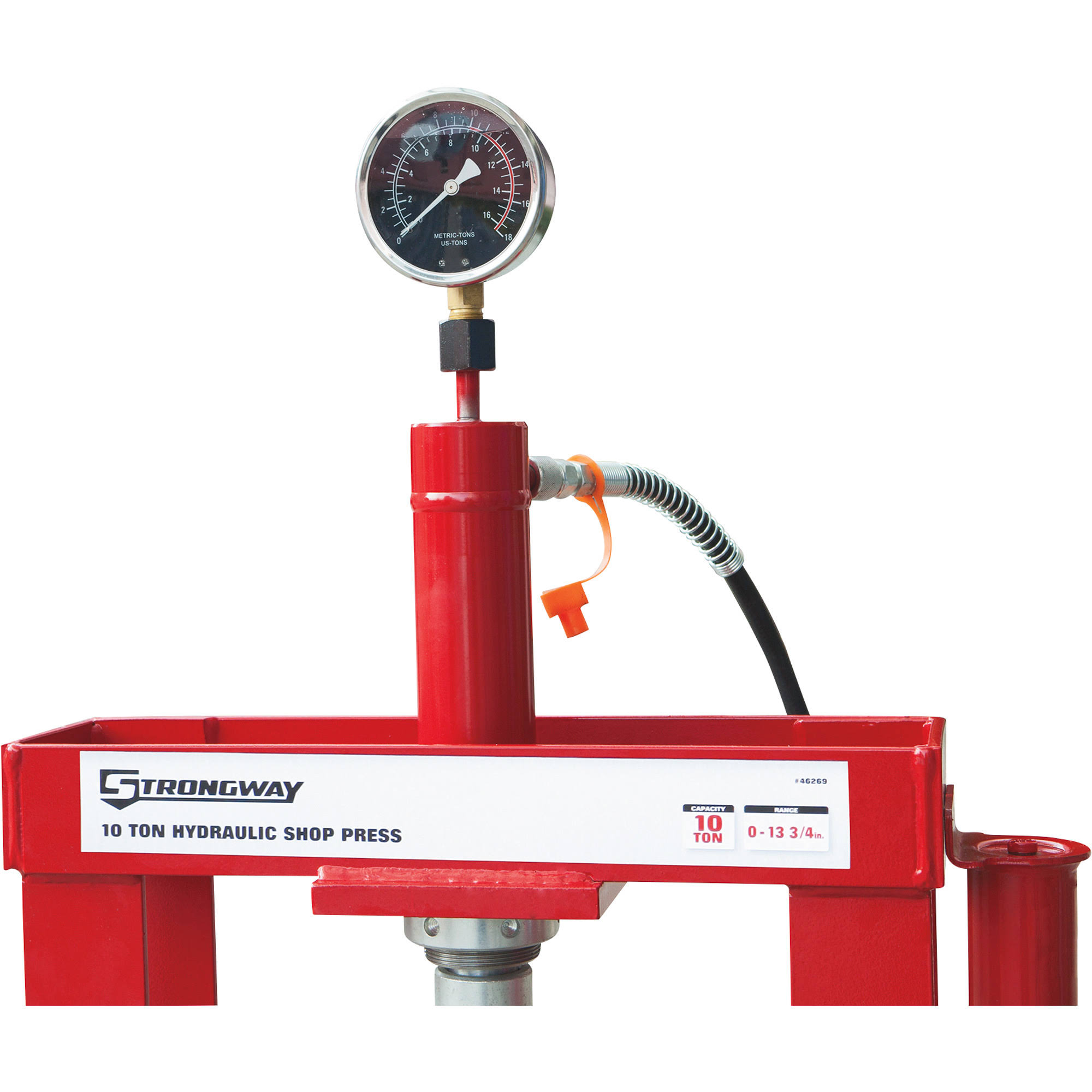 Strongway Benchtop 10-Ton Hydraulic Shop Press with Gauge NTY10003