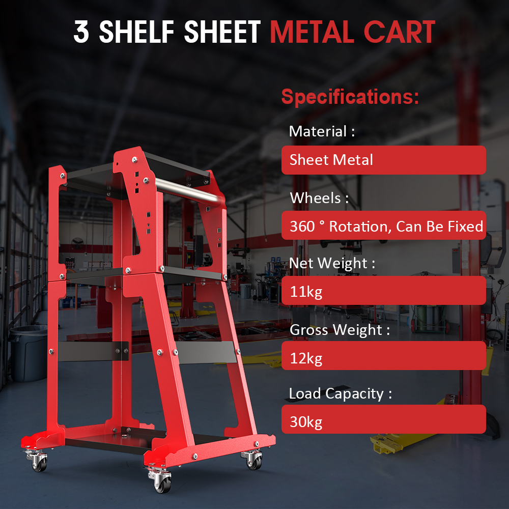 Tool Rack Utility Cart with Wheels can be Towed Foldable Multi-purpose Universal Cart Repair Tools Repair Cart, Tool Trolley for Placing the Car Fuel Injector Cleaner Tester AJ400 AJ600