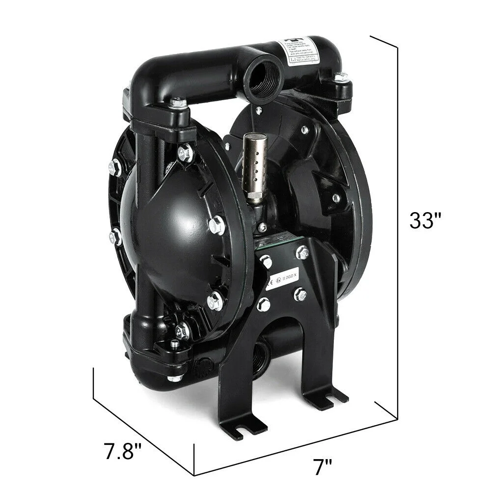 Air-Operated Double Diaphragm Pump 1" Inlet Outlet Petroleum Fluids 35GPM 120PSI