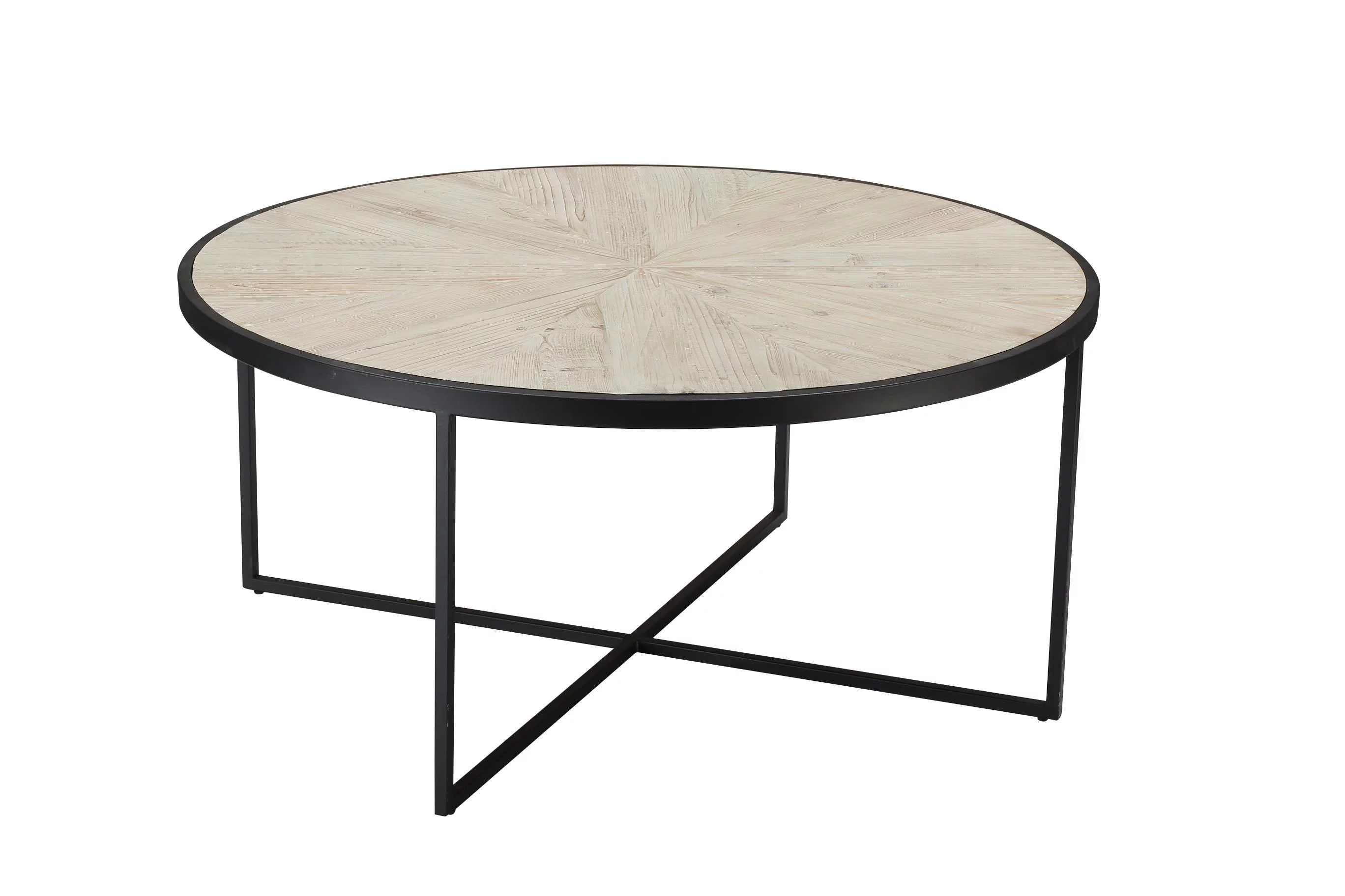 Boraam Olivia Black Finish Round Coffee Table with 4 Nesting Stools