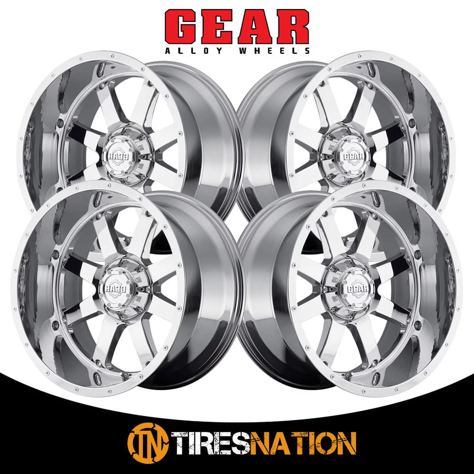Gear Off Road 726C Big Block 20x12 8x165.1 -44et Chrome Plated Wheel