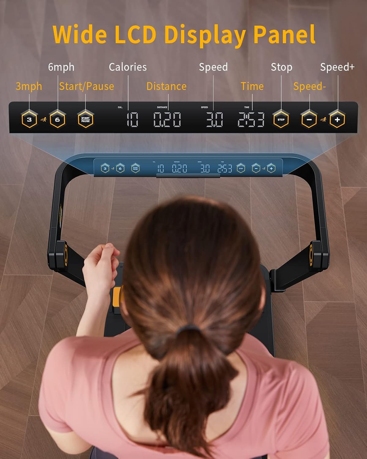 UREVO 3 in 1 Folding Treadmill, Under Desk Treadmill with Removable Desk, 2 Seconds Foldable Treadmill with Remote and LCD Display, Powerful 3HP Install Free Treadmill
