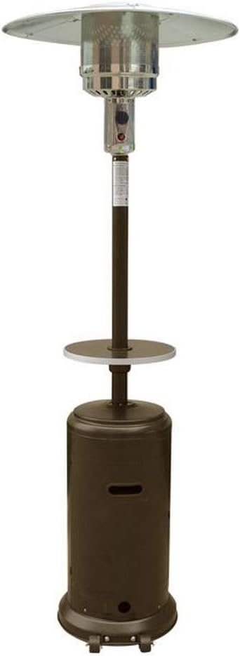 Hiland AZ 48,000 BTU Hammered Bronze Stainless Steel Patio Heater with Table