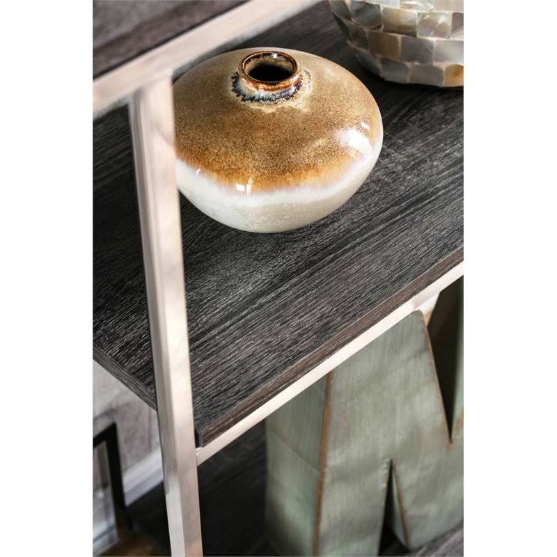 Furniture of America Jan Modern 6 Shelf Bookcase in Chrome