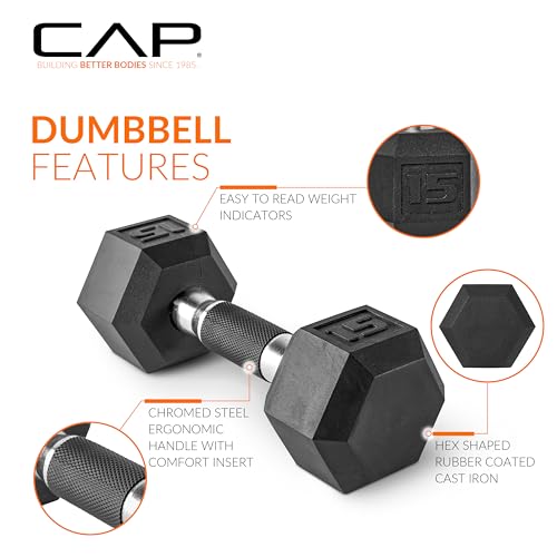 CAP Barbell 150 lb Dumbbell Set with 2-Tier Rack | Multiple Options