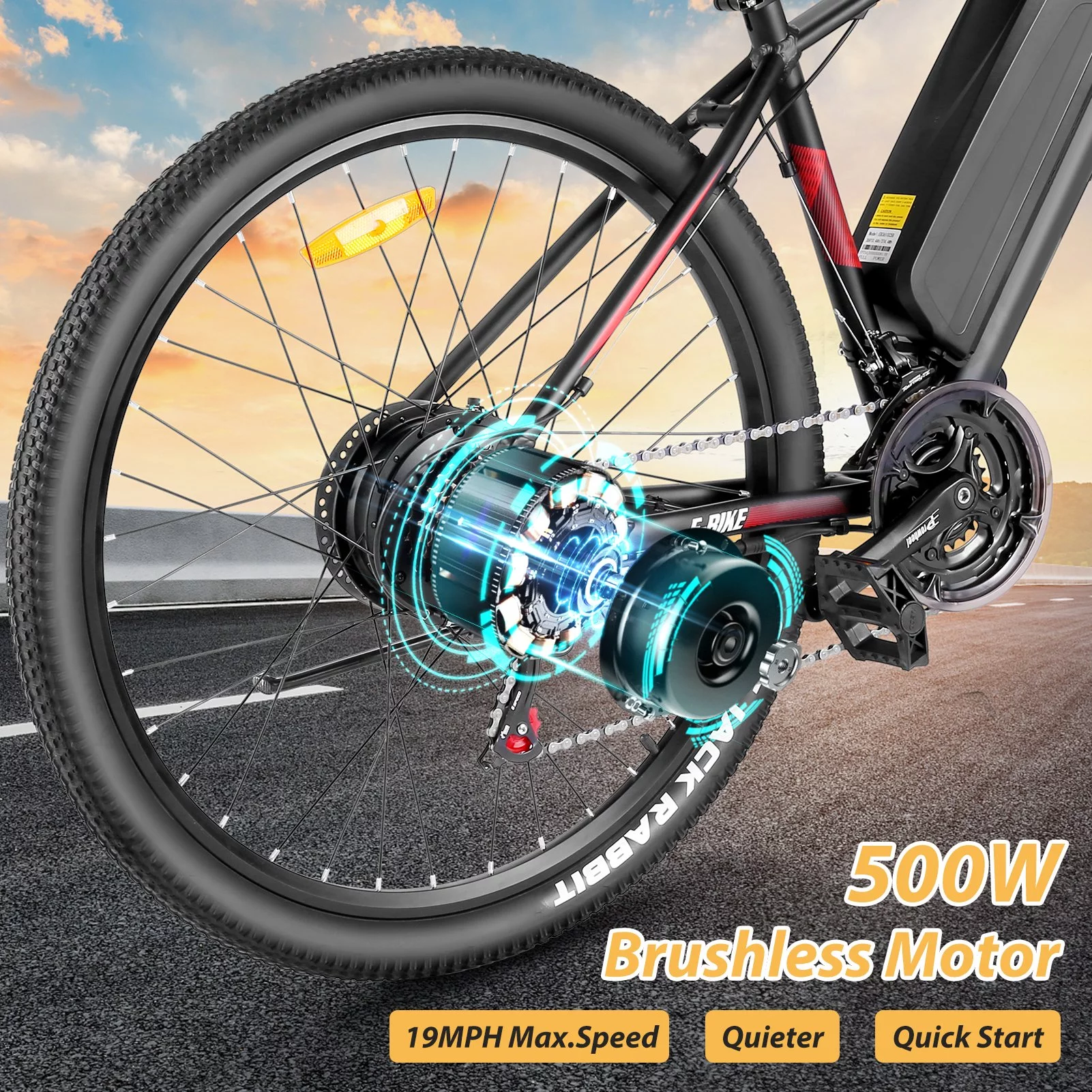 Elifine 500W Electric Bike for Adults, Shimano 21-Speed, 27.5" Mountain Electric Bicycle, 48V 10.4Ah Battery Ebike with 5 Riding Modes, 19.8 mph Aluminum Alloy Electric Commuter Bike up to 50 Miles