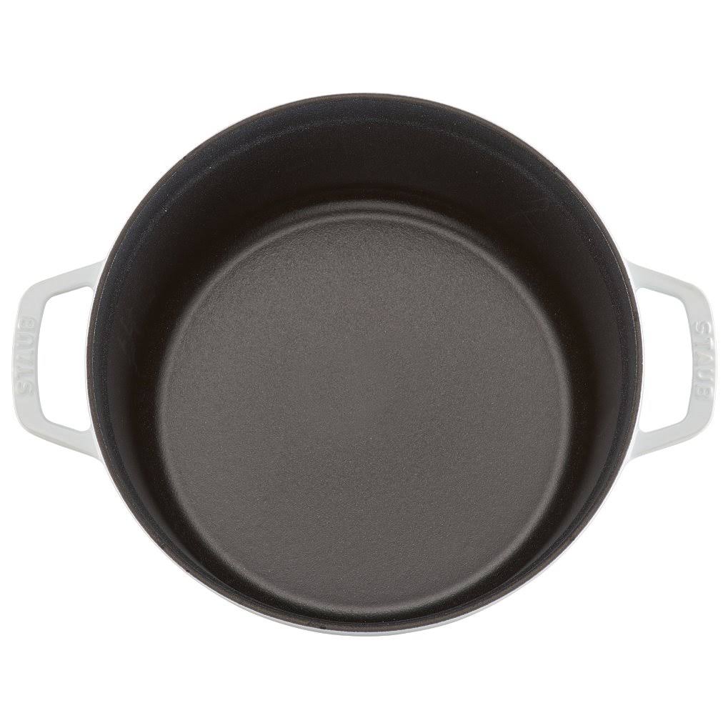 Staub Cast Iron 7 Quart Round Cocotte White