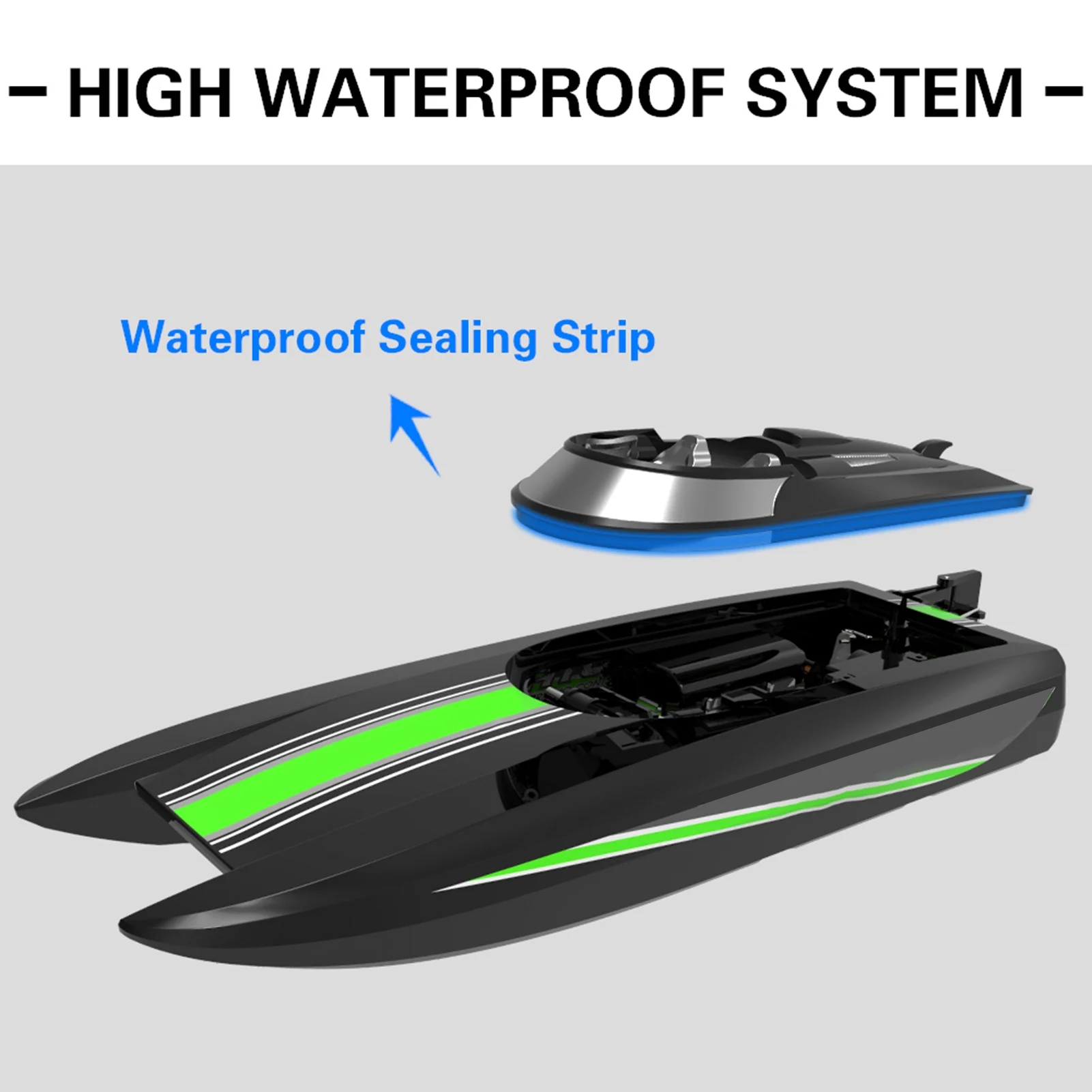 Gecheer Remote Control Boat 30km/h High Speed 2.4GHz Remote Control Ship Gift for Adults Boys Low Battery
