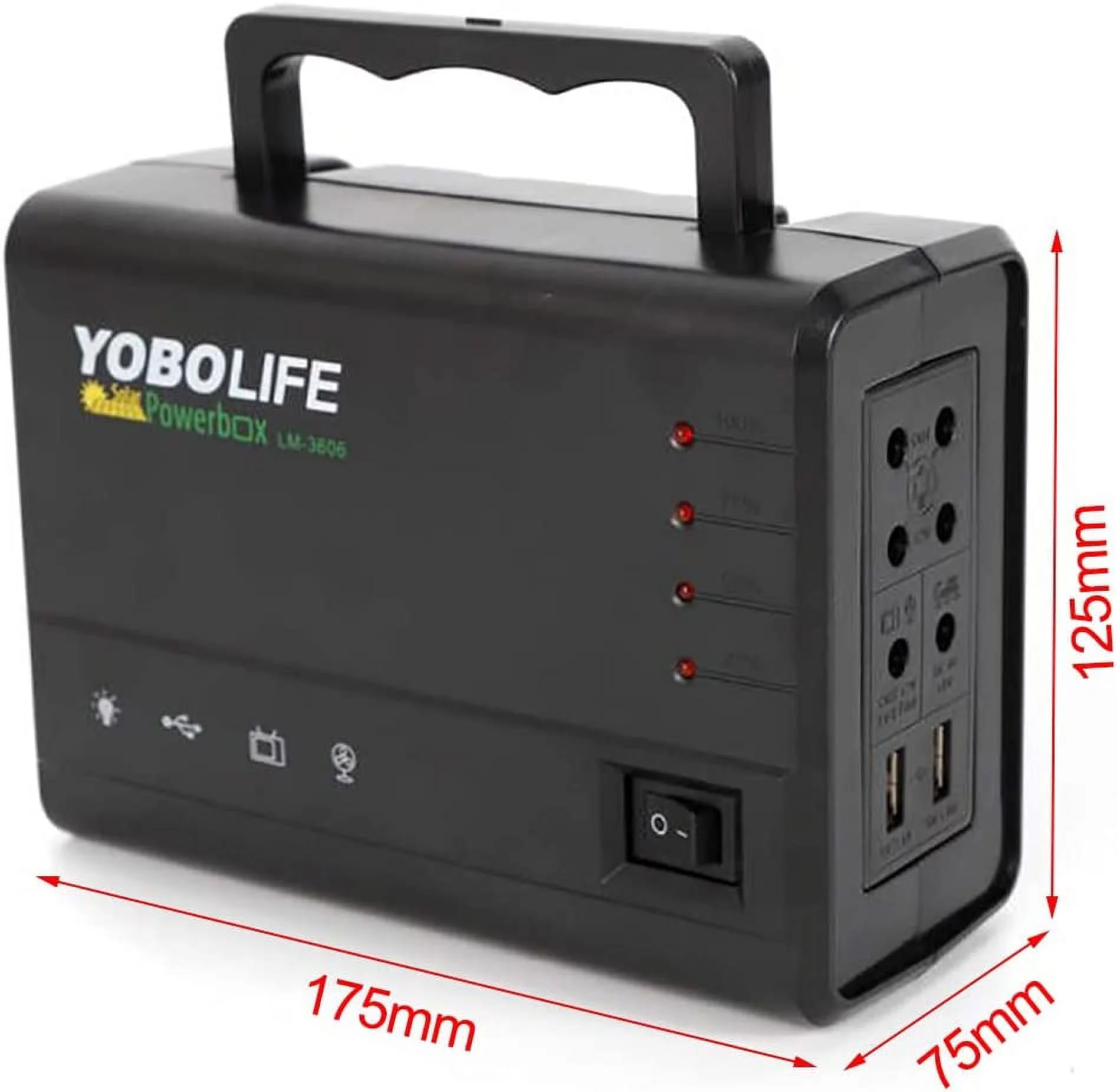 AC 110-220V Portable Solar Generator with Solar Panel,Included 4 Sets LED Lights,Solar Power
