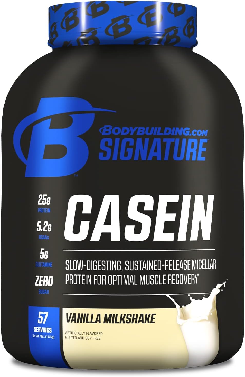 Bodybuilding Signature Casein Protein Powder | Vanilla Slow Release Micellar Casein | Rich in Amino Acid | 4lbs, 55 Servings Pack of 2