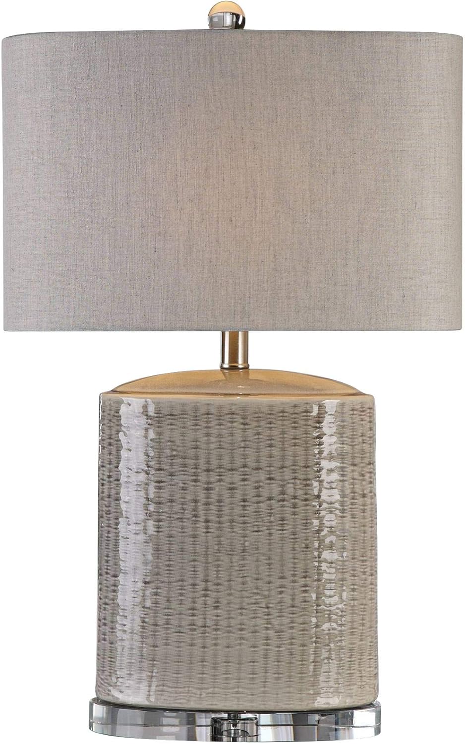 Uttermost Modica Taupe Ceramic Textured Oval Table Lamp