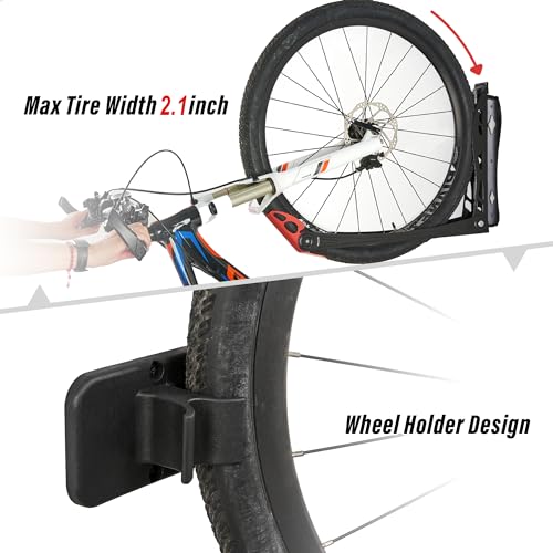 Wallmaster BIKEPAL Swivel Bike Rack, Wall Mounted Bike Storage System, Space Saving for Home and Garage, 4 Pack