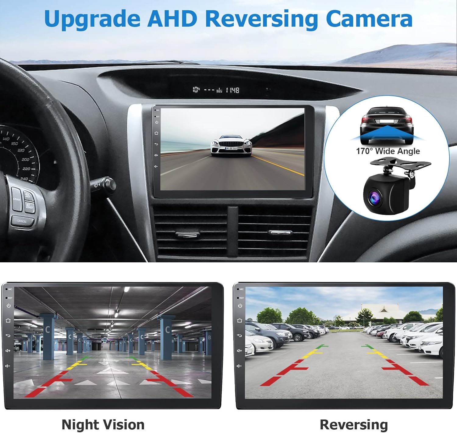 Double din Car Stereo Built in Wi-Fi for Wireless CarPlay Android Auto Mirror Link, 10.1 IPS Touchscreen Car Radio, Head Unit Support Bluetooth 5.0 AHD Backup Camera USB RDS Mic SWC AOLVO OXf8
